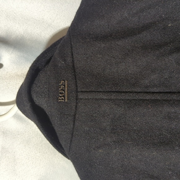 Boss Hugo Boss Men's Size 42R Wool & Cashmere Black Pea Coat - Picture 6 of 6